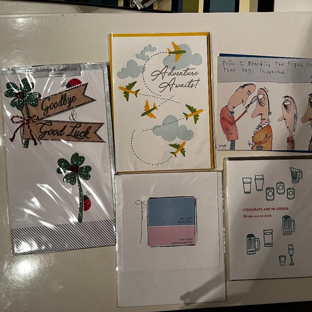 Greeting Card Lot - Good Luck, Bon‎ Voyage, Congratulations, Engagement (new)